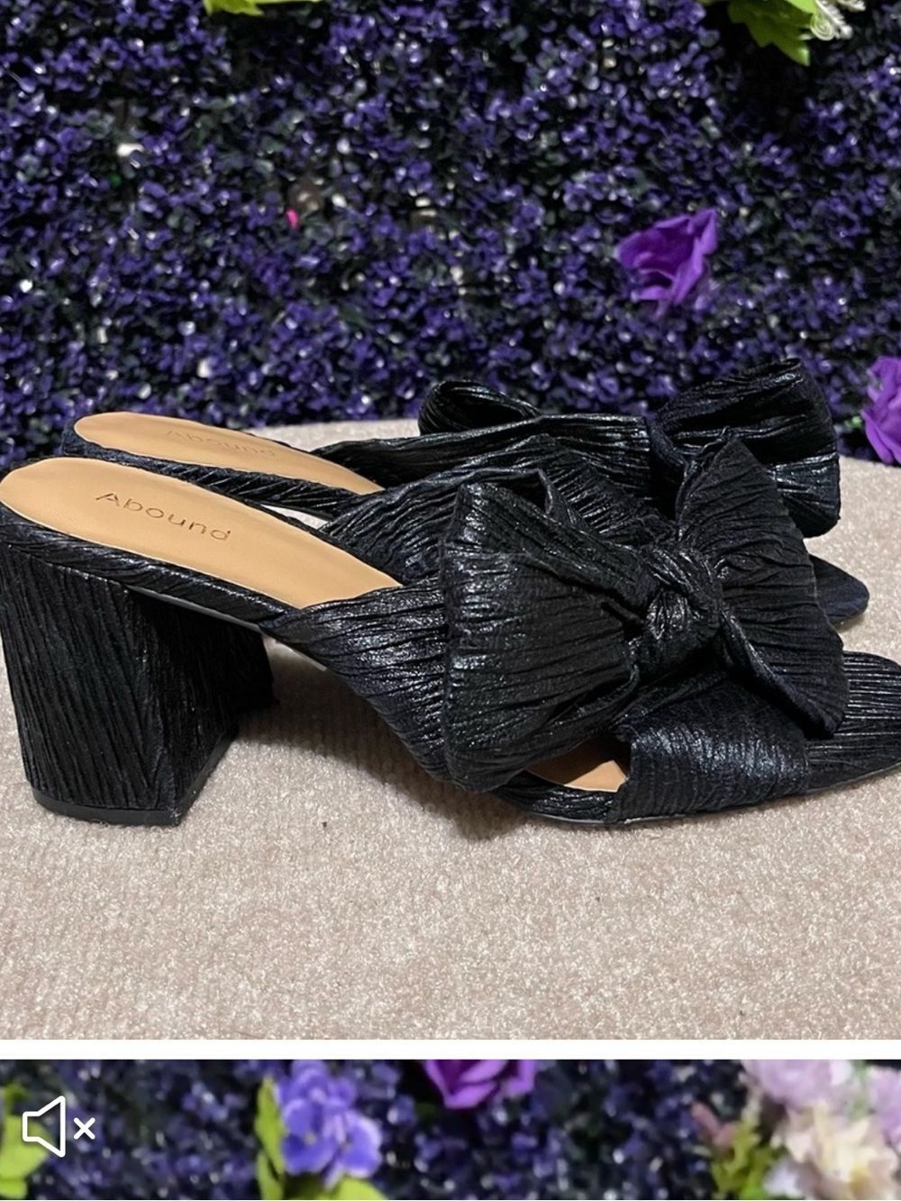 Abound Black Knot-Front Block Heel Mules